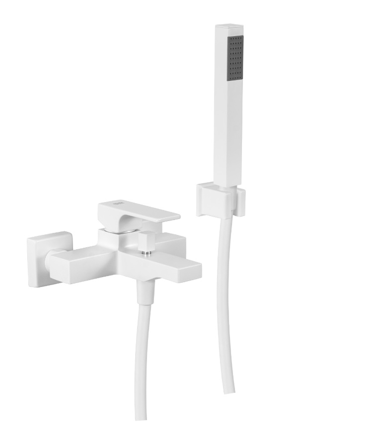 Смеситель для ванны с душем Remer Absolute AU02BO (белый матовый)