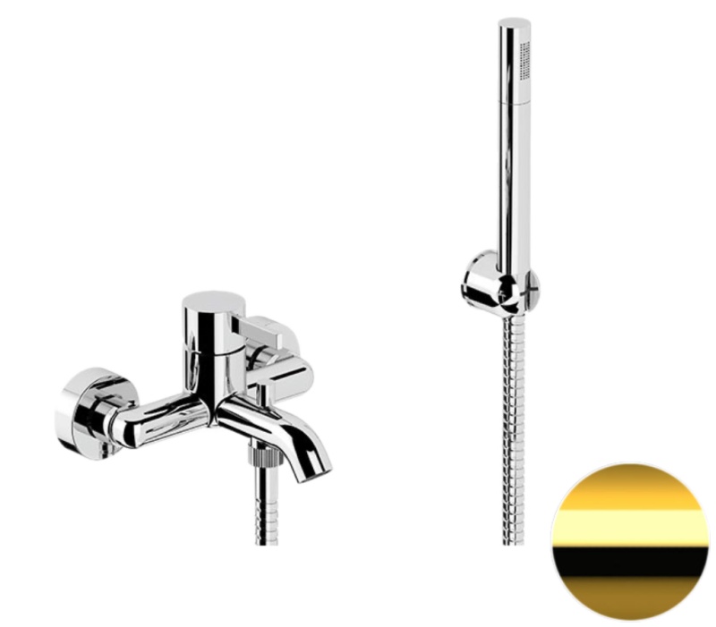 Смеситель для ванны с душем Remer Metrica MC02DO (золото)