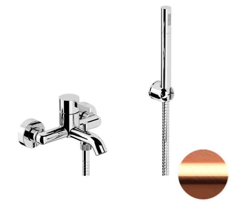 Смеситель для ванны с душем Remer Metrica MC02RP (медь брашированная)