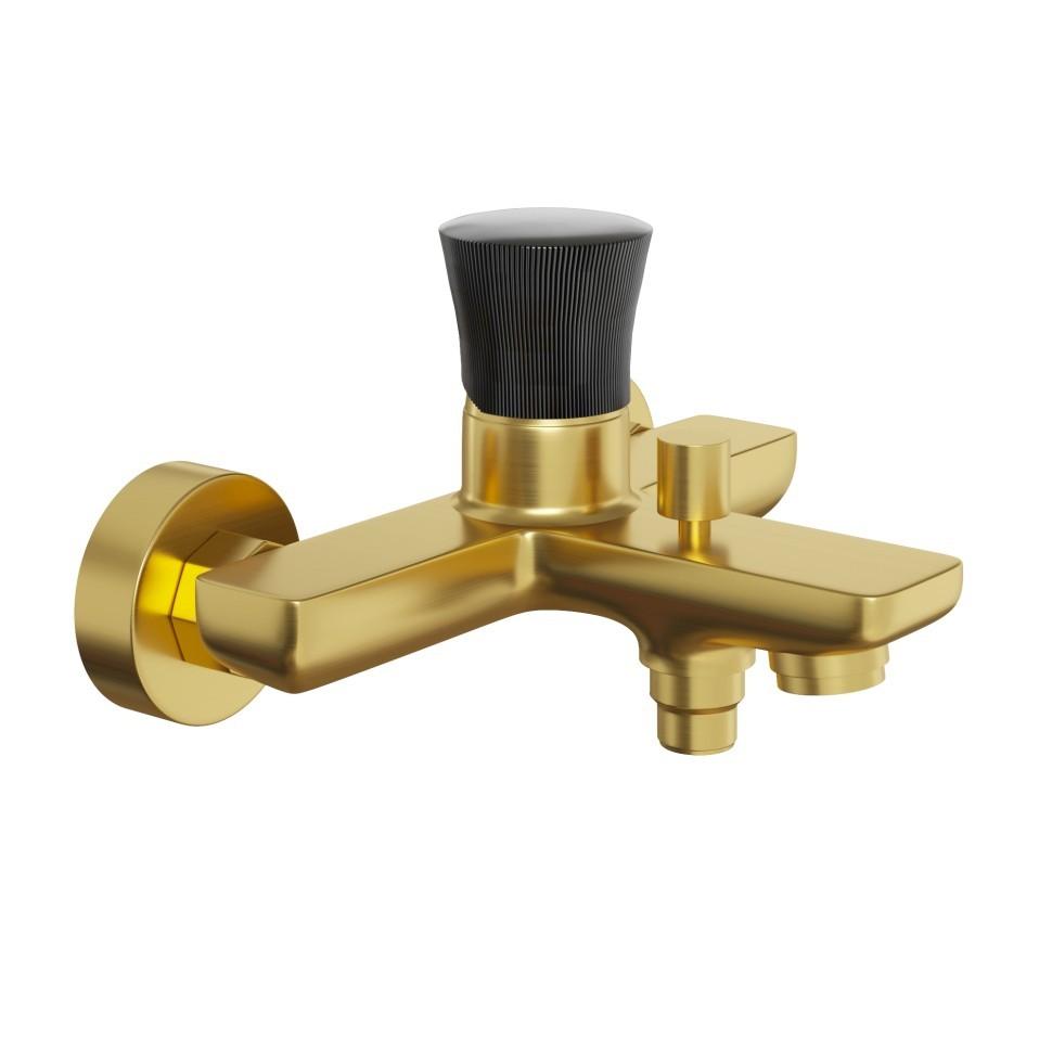 Смеситель для ванны Paini Domus 18PJ111PZ (золото брашированное/чёрный)