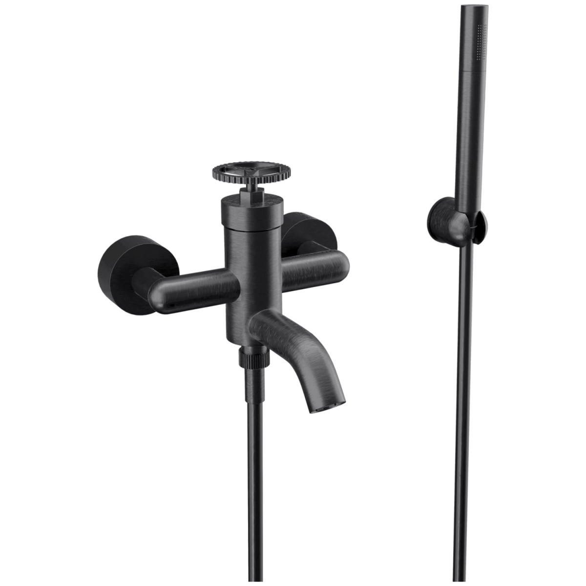 Смеситель для ванны с душем Remer Chrono CH02CFP (черный брашированный)