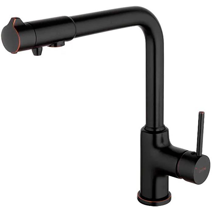 Смеситель для кухни Gappo G4390-10 с подключением фильтра питьевой воды. черный