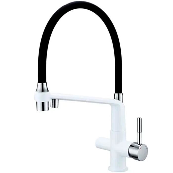 Смеситель для кухни Gappo G4398-9 с подключением фильтра питьевой воды, белый