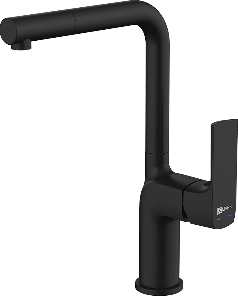 Смеситель для кухни Lemark Ursus LM7205BL (черный)
