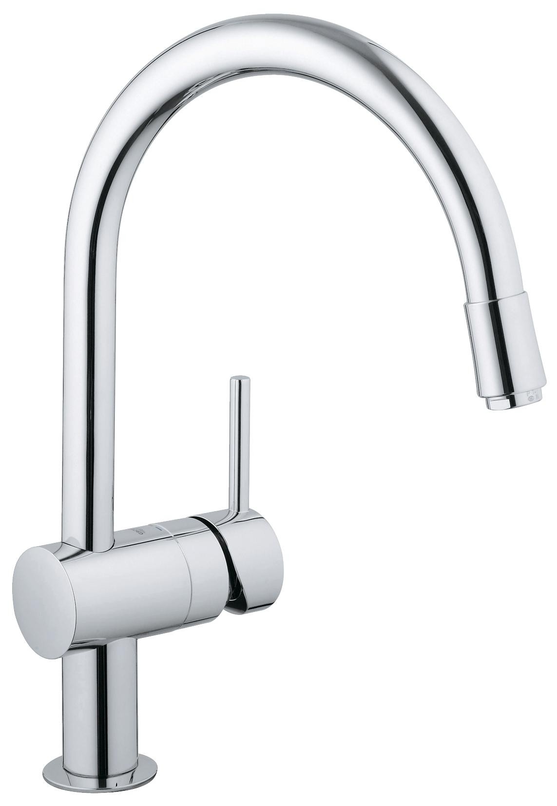 Смеситель для кухни GROHE Minta с выдвижным C-изливом и ограничением расхода воды, хром 3291800E