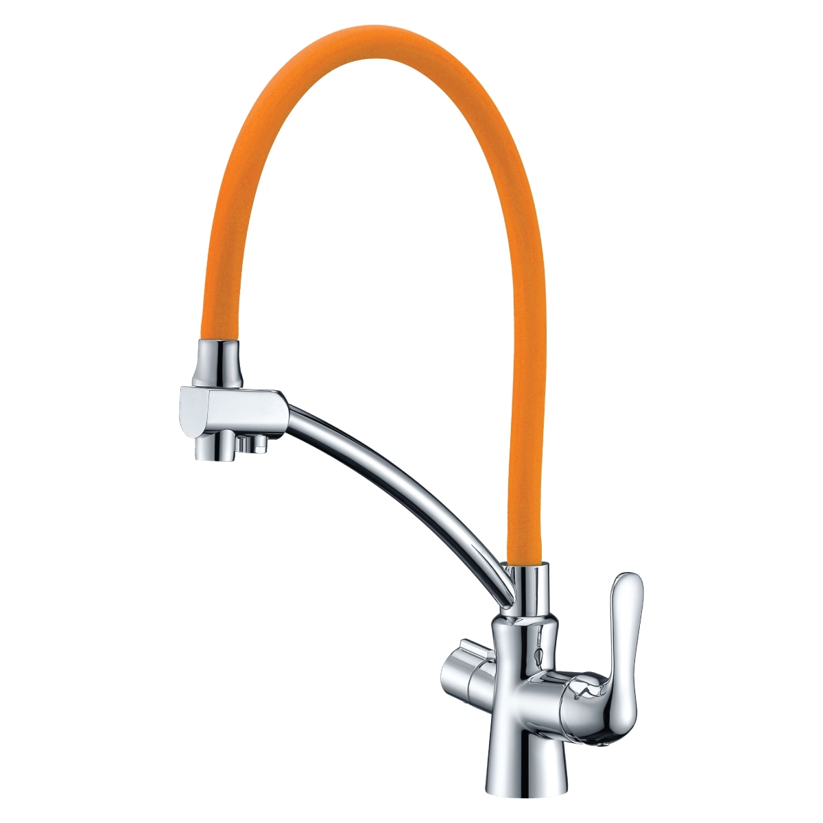 Смеситель для кухни Lemark Comfort LM3070C-Orange (хром/оранжевый)