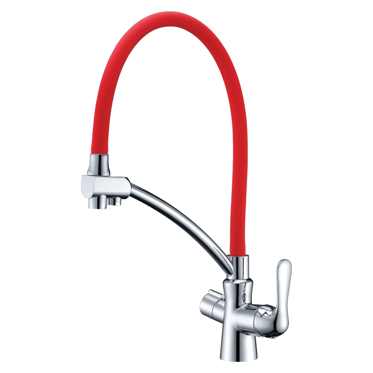 Смеситель для кухни Lemark Comfort LM3070C-Red (хром/красный)