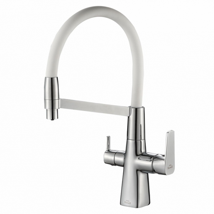 Смеситель для кухни Zorg SH 818-8 CR (хром/белый)