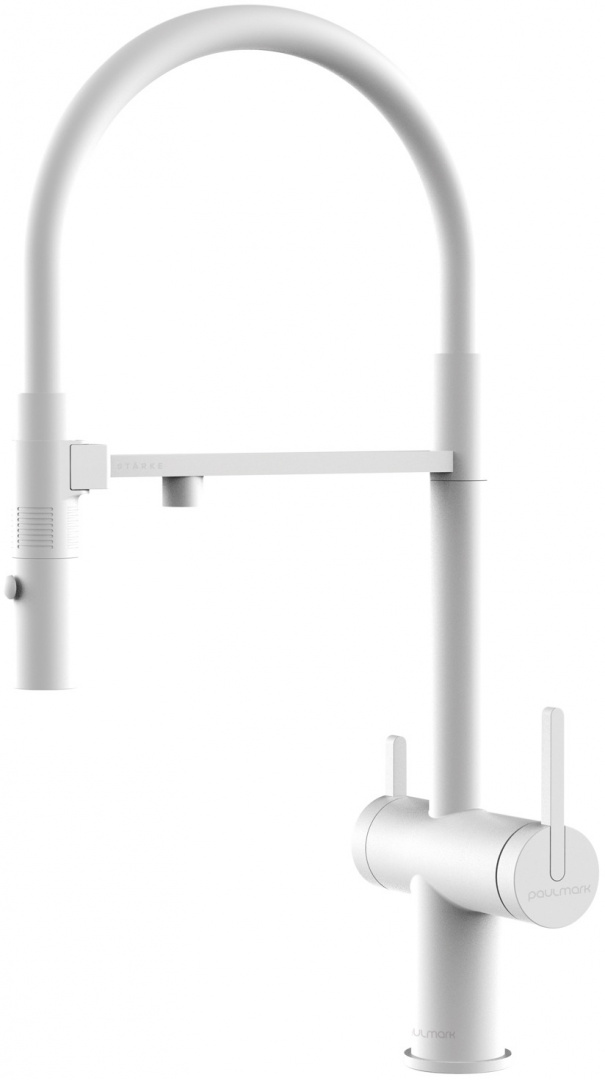 Смеситель для кухни Paulmark Gravity Gr213888-WH (белый матовый)