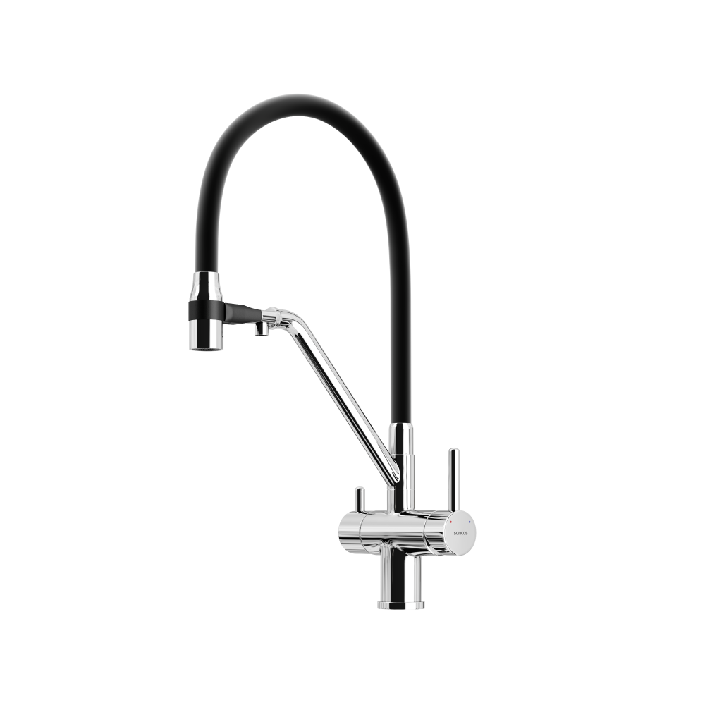 Смеситель для кухни Sancos Dora SC4003CH (хром/чёрный)