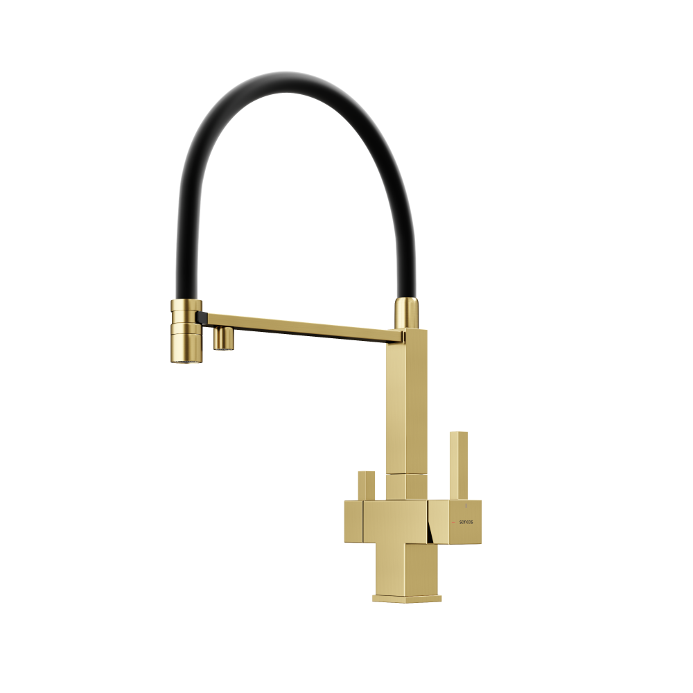 Смеситель для кухни Sancos Moro SC4006BG (брашированное золото/чёрный)