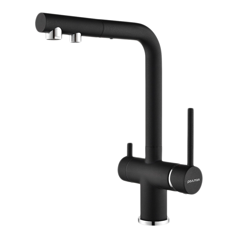 Смеситель для кухни Paulmark Serpentine Se213222-BLM (чёрный матовый)