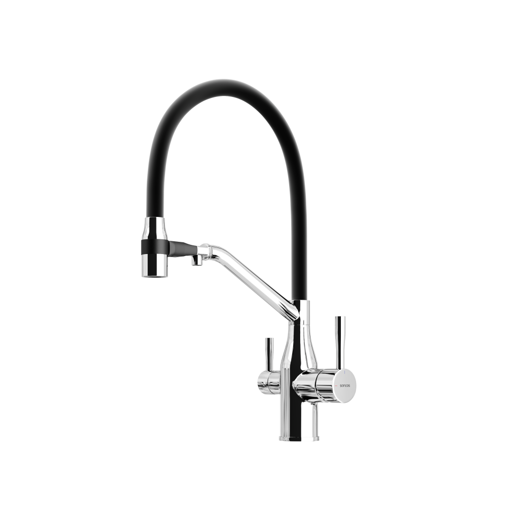 Смеситель для кухни Sancos Orta SC4008CH (хром/чёрный)