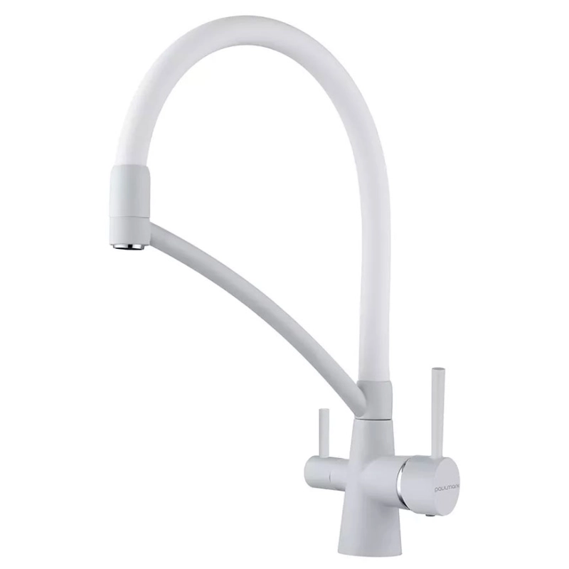 Смеситель для кухни Paulmark Siegen Si213111-WH (белый матовый)