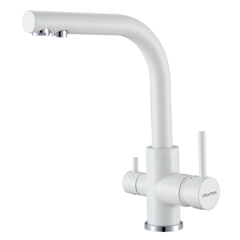 Смеситель для кухни Paulmark Essen Es213011-WH (белый матовый)