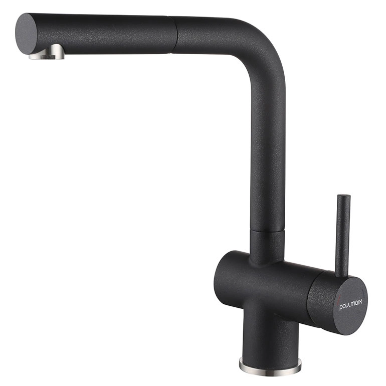 Смеситель для кухни Paulmark Dosse Do214418-BLM (чёрный металлик)