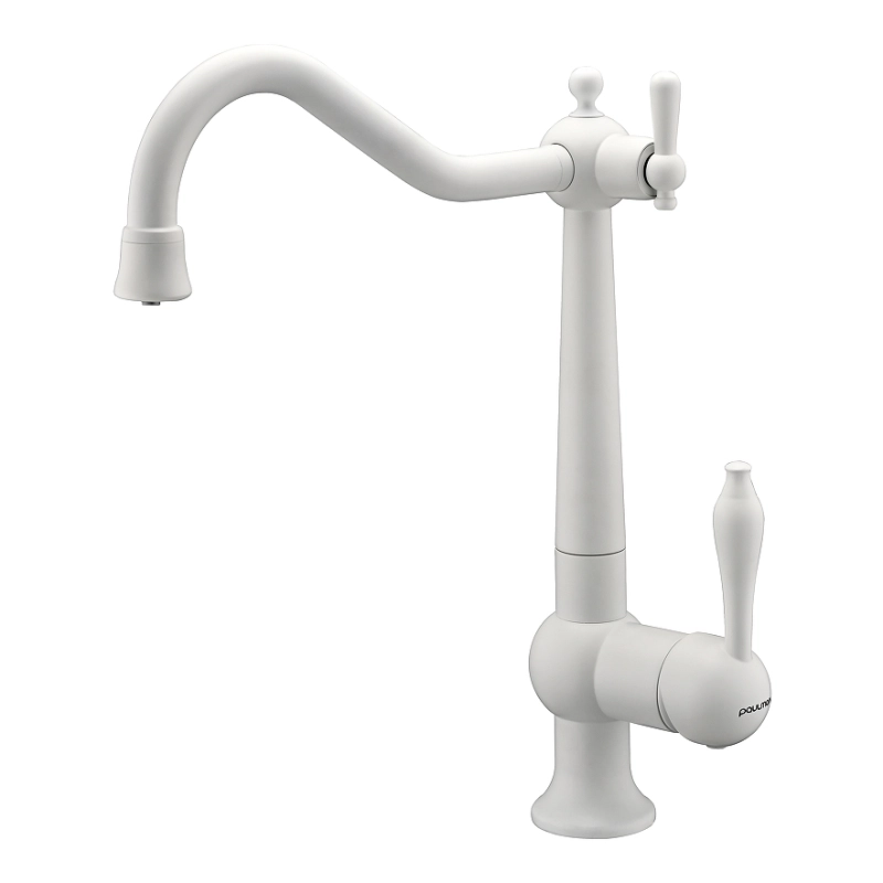 Смеситель для кухни Paulmark Retro Re213226-WH (белый матовый)