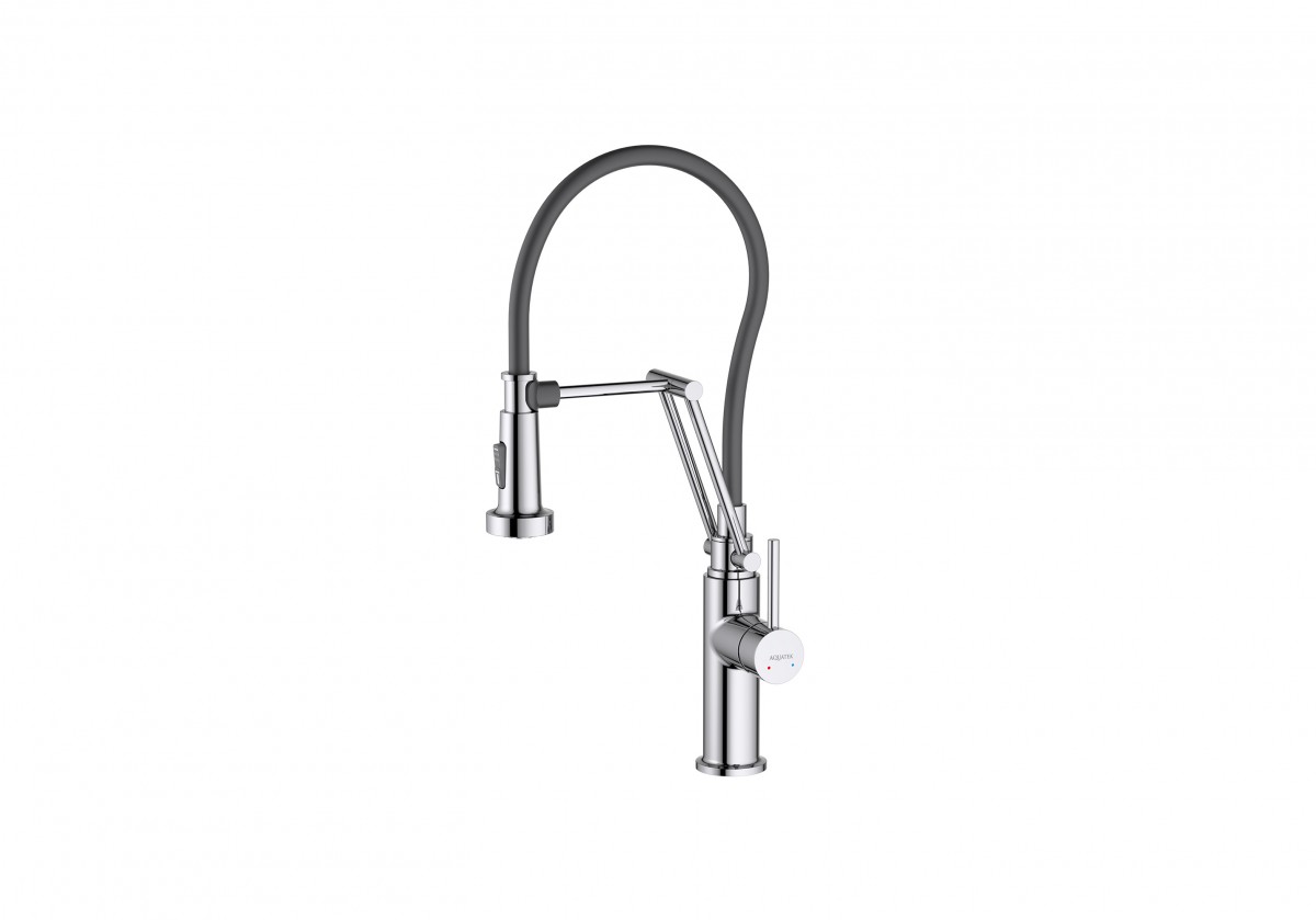 Смеситель для кухни Aquatek Европа AQ1388CR (хром/чёрный матовый)