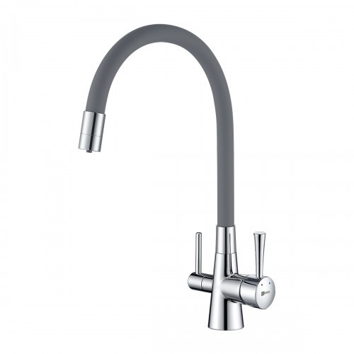 Смеситель для кухни Lemark Comfort LM3075C-Gray (хром/серый)