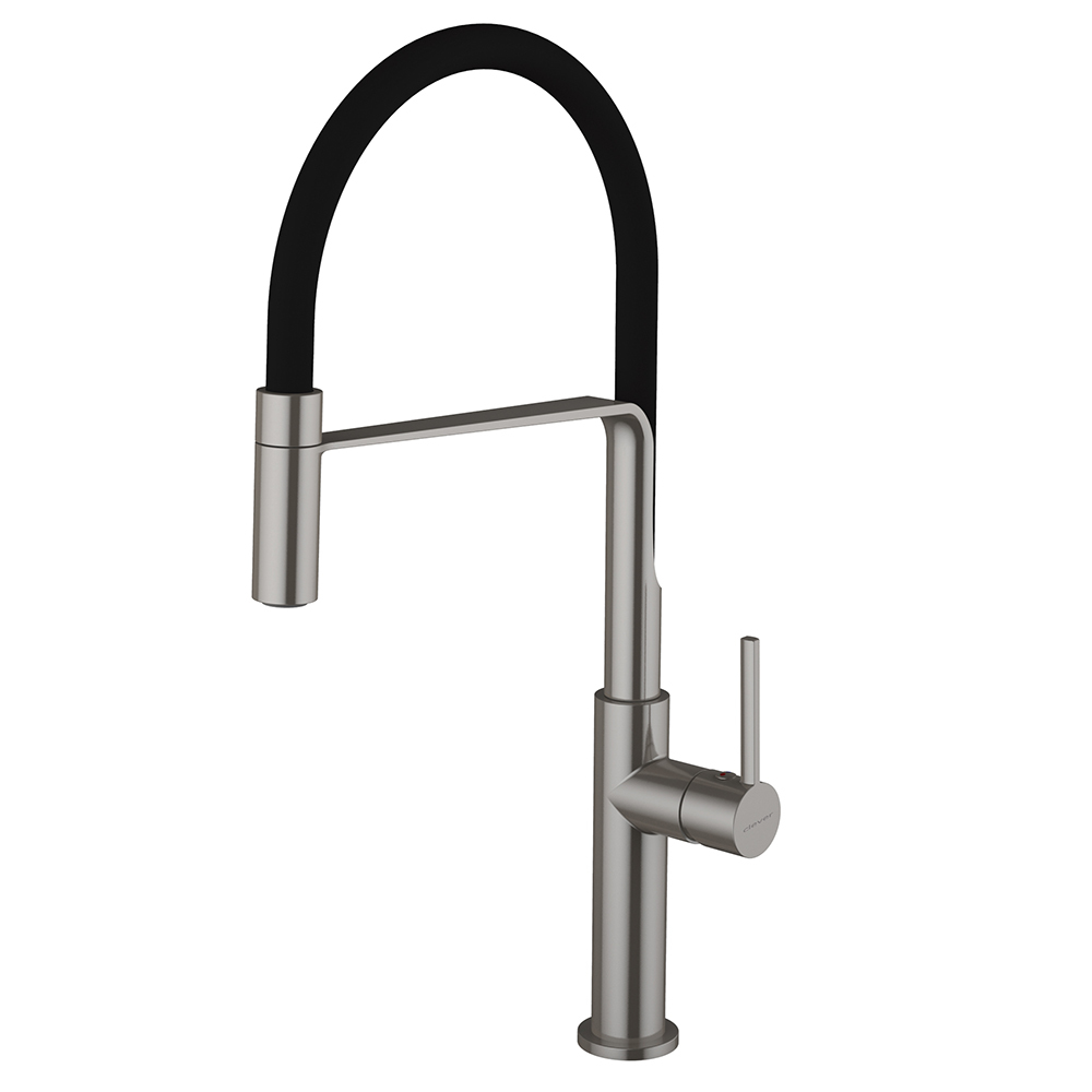 Смеситель для кухни Clever Chef Slim Mate 60144 (хром матовый/чёрный)