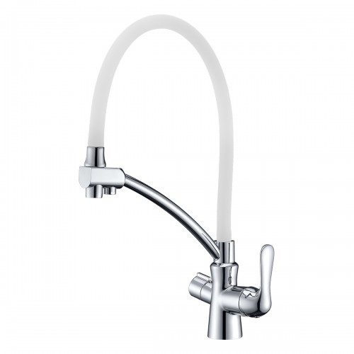 Смеситель для кухни Lemark Comfort LM3070C-White (хром/белый)