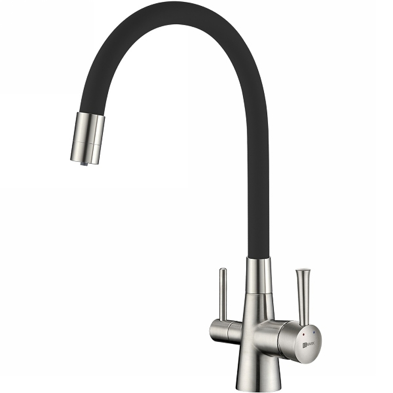 Смеситель для кухни Lemark Comfort LM3075BN-Black (никель/черный)