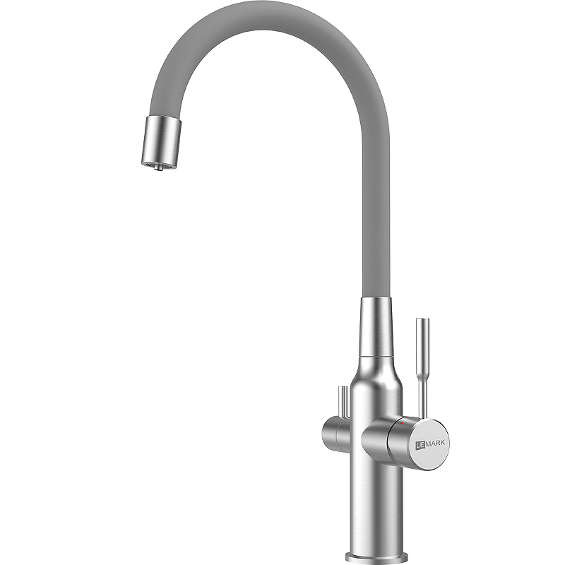 Смеситель для кухни Lemark Expert LM5083S-Gray (сталь/серый)