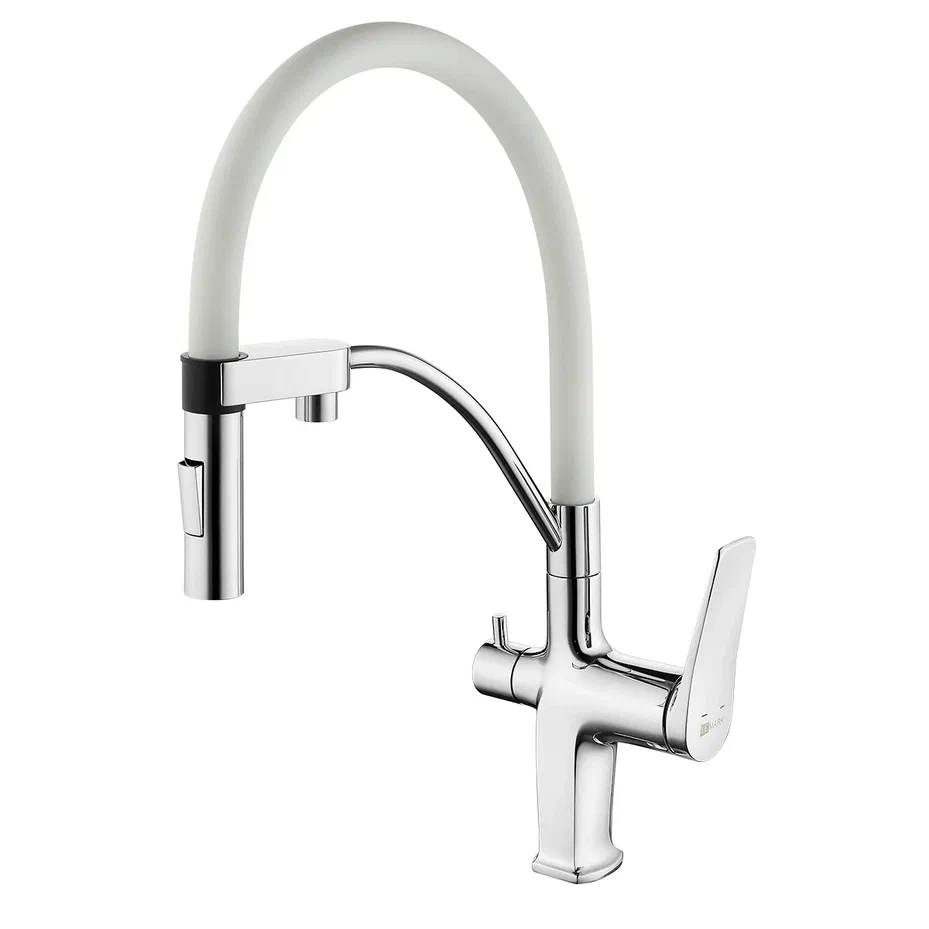 Смеситель для кухни Lemark Comfort LM3074C-White (хром/белый)