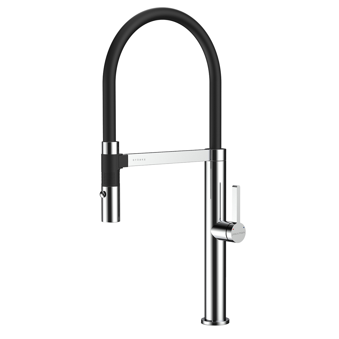Смеситель для кухни Paulmark Leader Le214101-CR (хром/чёрный матовый)