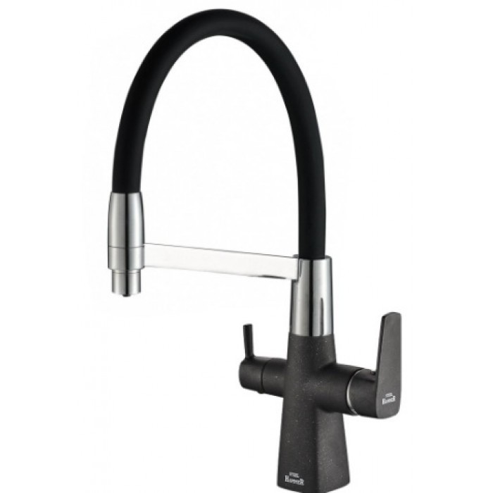 Смеситель для кухни Zorg SH 818-6 BLACK CR (черный/хром)