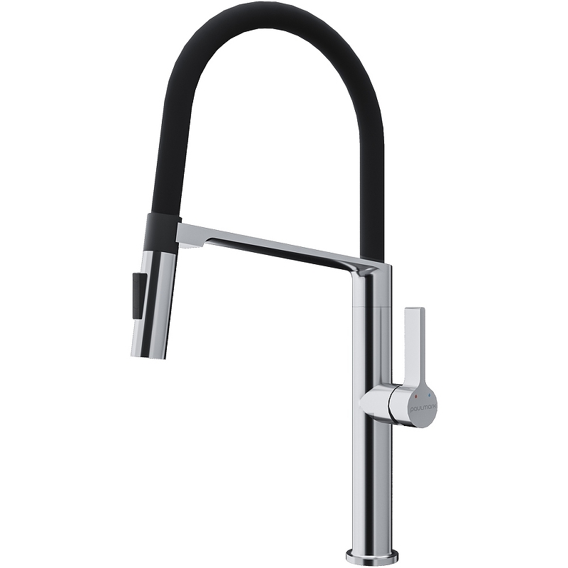 Смеситель для кухни Paulmark Barrel Ba214029-CR (хром/чёрный матовый)