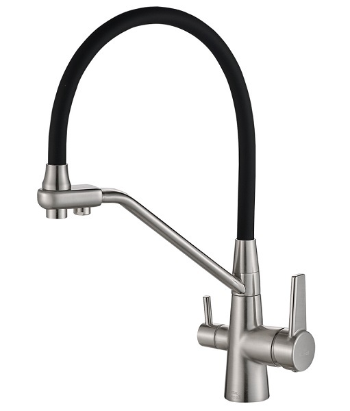 Смеситель для кухни Zorg SH 903-6 SATIN (сатин/черный)