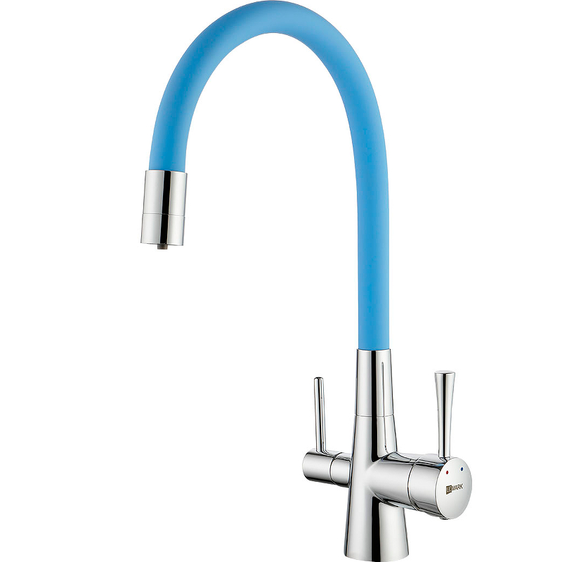 Смеситель для кухни Lemark Comfort LM3075C-SkyBlue (хром/голубой)