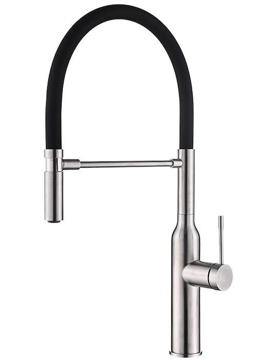 Смеситель для кухни Zorg Steel Hammer SH 2022 INOX (черный/сатин)