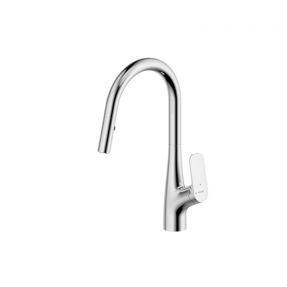 Смеситель для кухни Bravat F7428563CP-ENG с выдвижным изливом (хром)