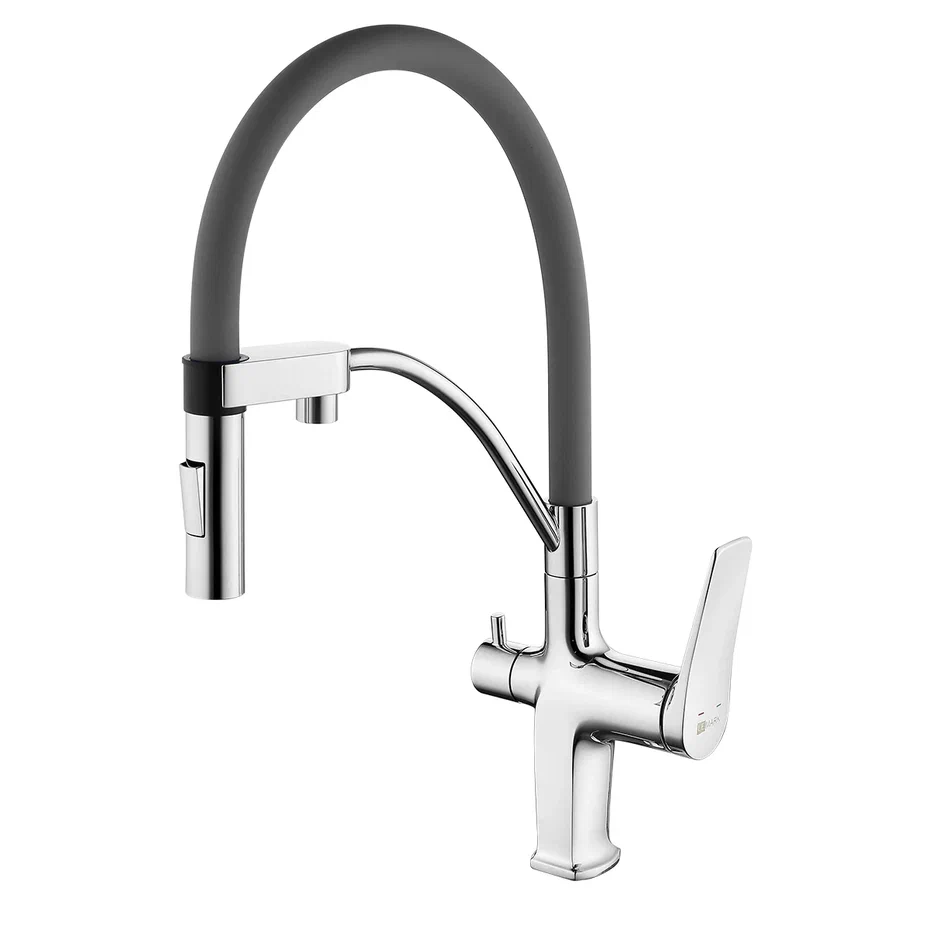 Смеситель для кухни Lemark Comfort LM3074C-Gray (хром/серый)