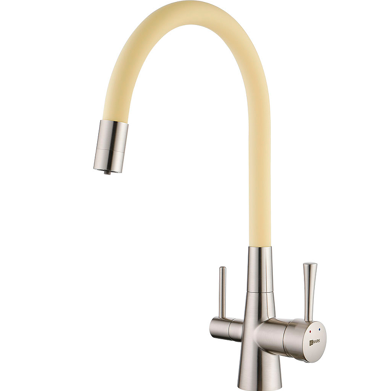 Смеситель для кухни Lemark Comfort LM3075BN-Beige (никель/бежевый)