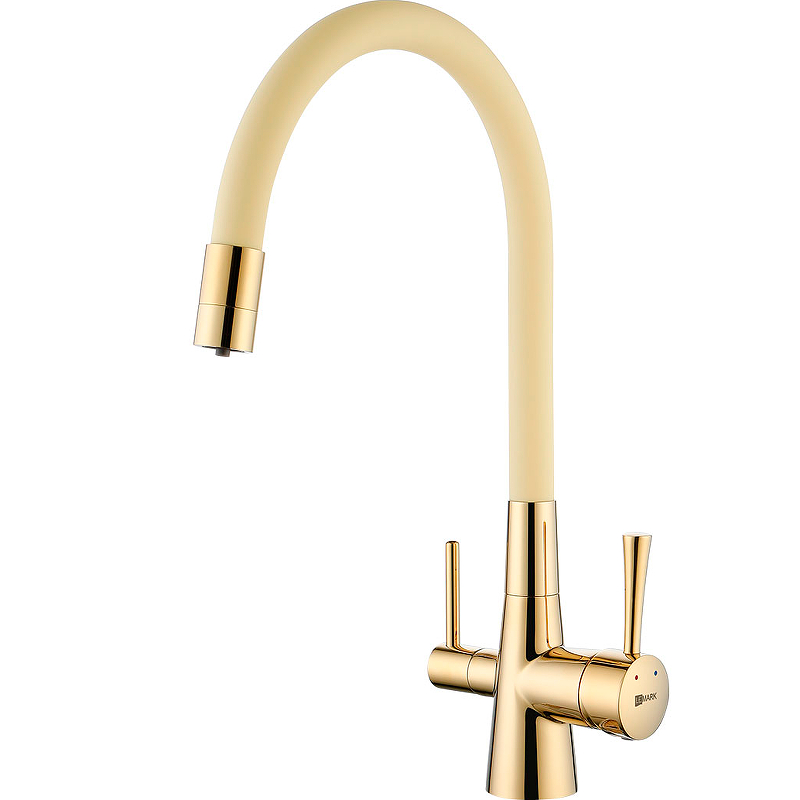 Смеситель для кухни Lemark Comfort LM3075G-Beige (золото/бежевый)
