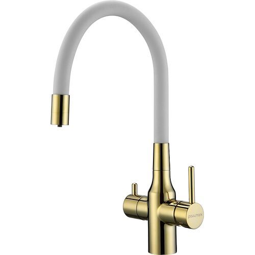 Смеситель для кухни Paulmark Salix Sa213419-Gw (золото/белый)