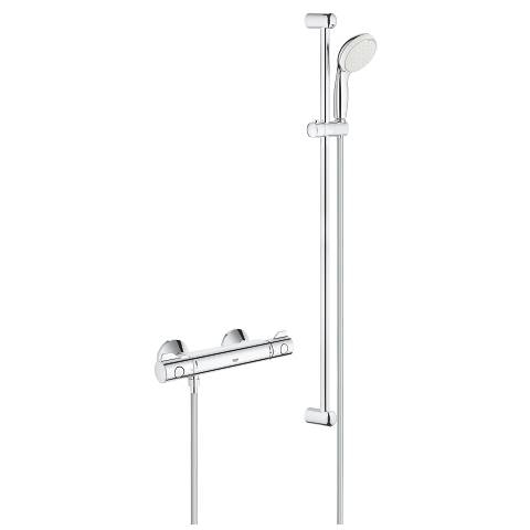 Термостат для душа GROHE Grohtherm 800 с душевым гарнитуром New Tempesta II, душевая штанга 900 мм, хром 34566001