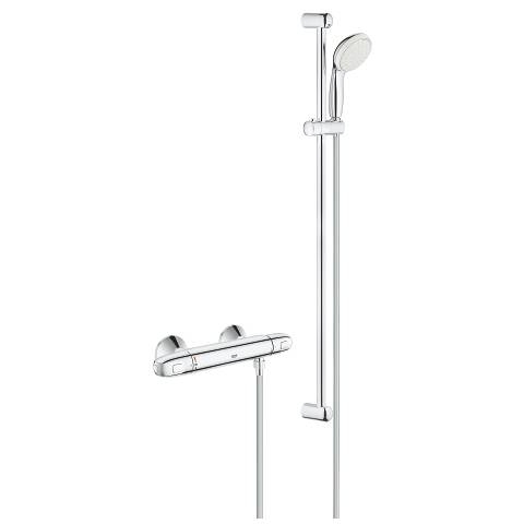 Термостат для душа GROHE Grohtherm 1000 New с душевым гарнитуром Tempesta New II, штанга 900 мм, хром 34256004