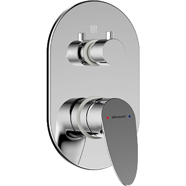 Встраиваемый смеситель для душа  Bravat Drop P69190C-RUS (хром) внешняя часть