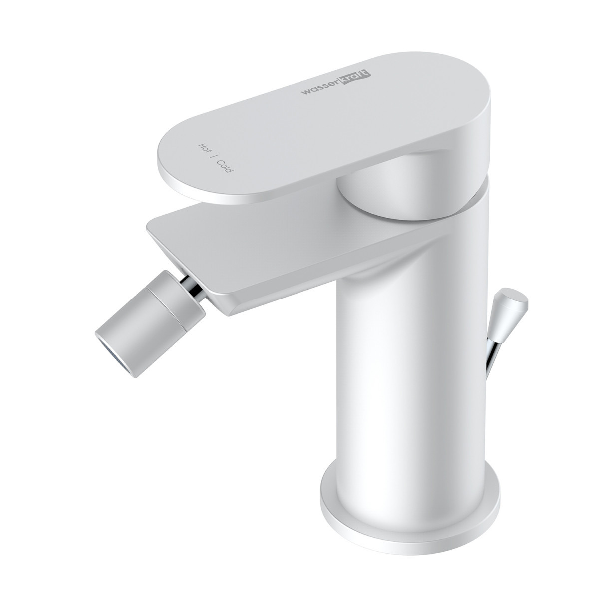 Смеситель для биде WasserKRAFT Mindel 8506 с донным клапаном (белый) матовый