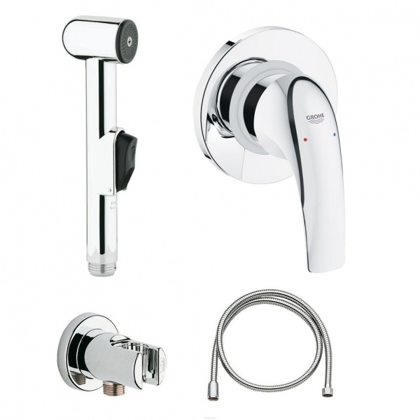 Гигиенический душ со смесителем Grohe BauCurve 123072 (хром)