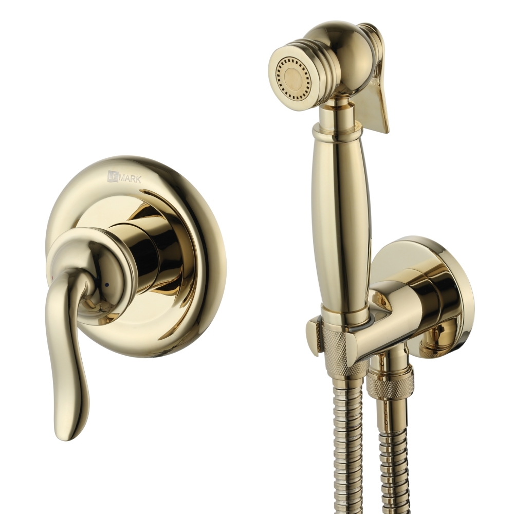 Гигиенический душ со смесителем Lemark Brava LM4719G (золото)