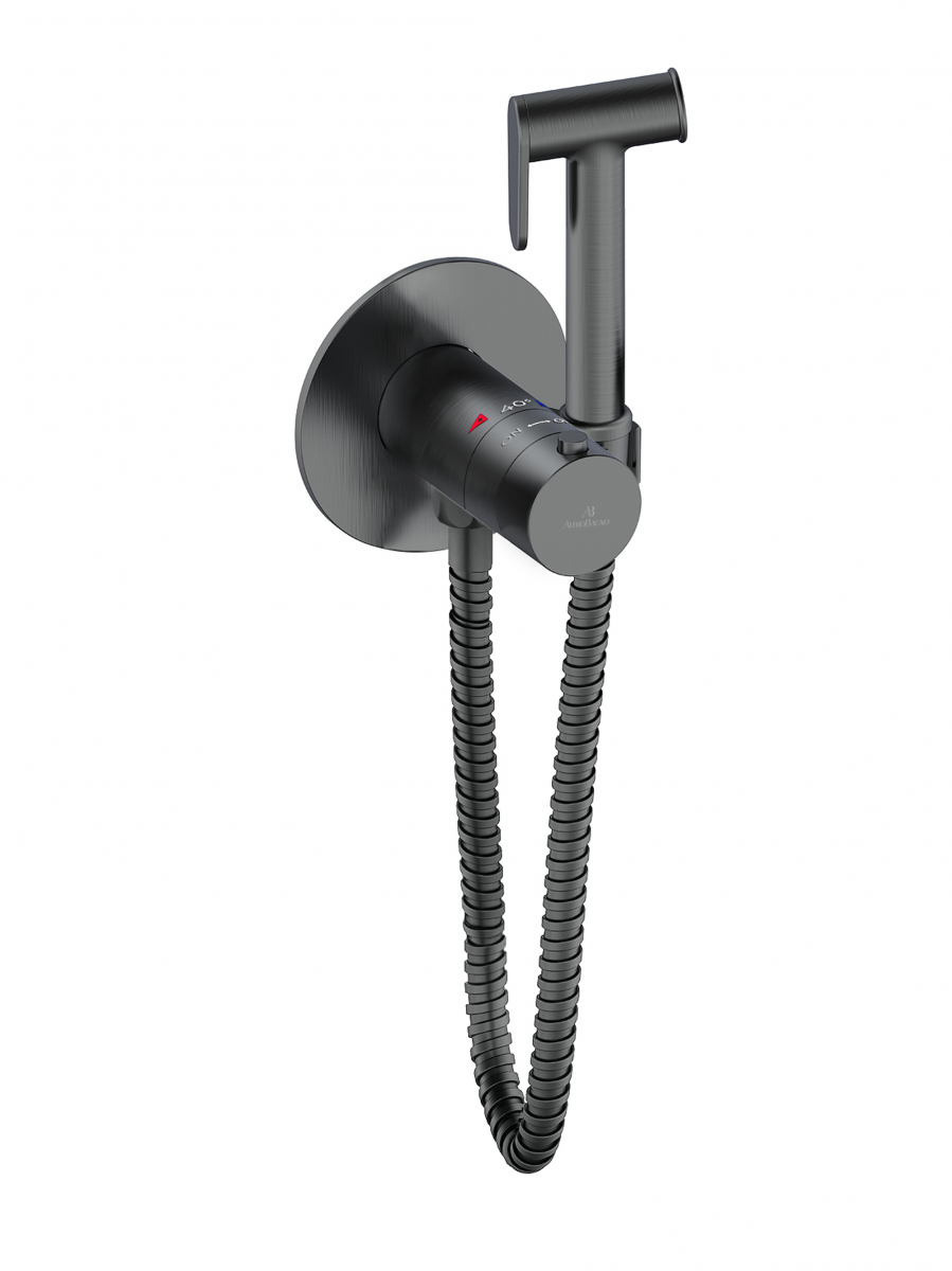 Гигиенический душ со смесителем Altrobagno Oggetto AltroBagnoOggetto060404GM (оружейная сталь) с термостатом