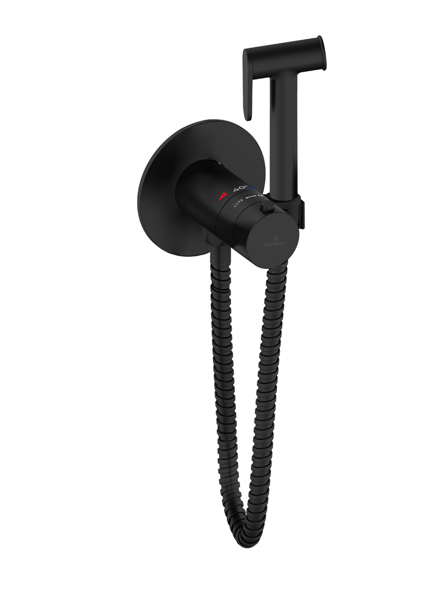 Гигиенический душ со смесителем Altrobagno Oggetto ALTROBAGNOOggetto060402MB (чёрный матовый) с термостатом
