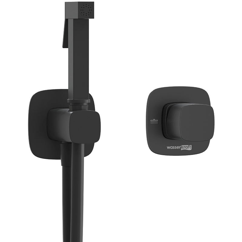 Гигиенический душ со смесителем WasserKRAFT Nuthe A9151.327.241.212 (чёрный матовый)