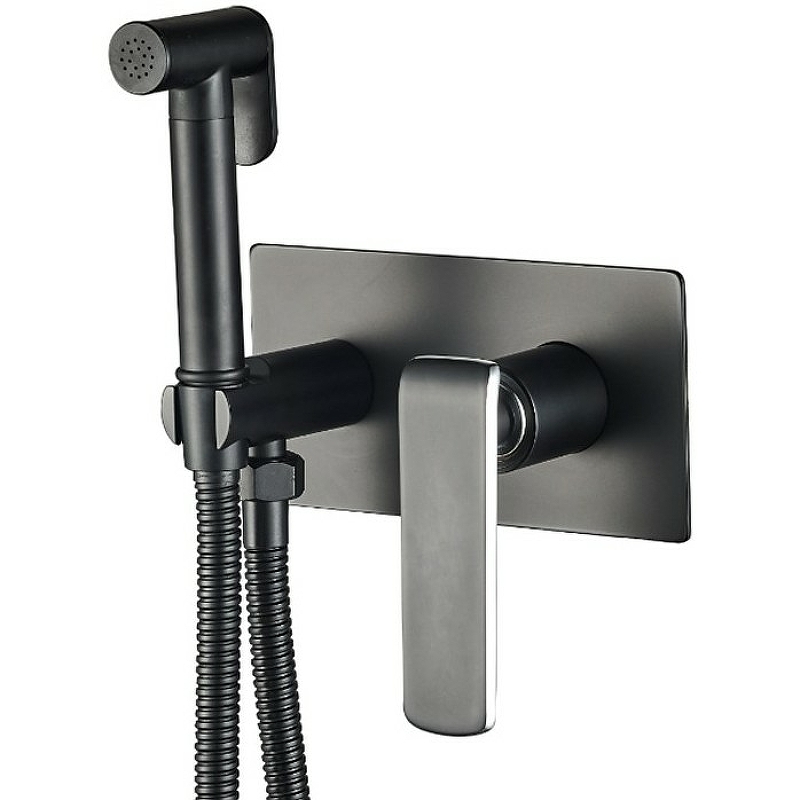 Гигиенический душ со смесителем Haiba HB55548-7 (чёрный матовый)