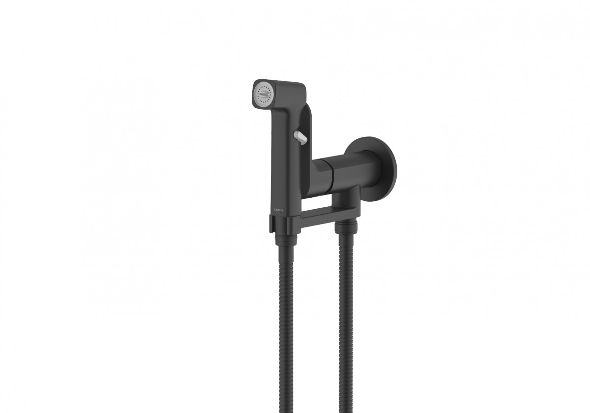 Гигиенический душ со смесителем Aquatek Альфа AQ1919MB (чёрный матовый)